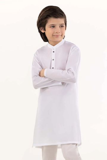 White Kameez Shalwar Set For Boys